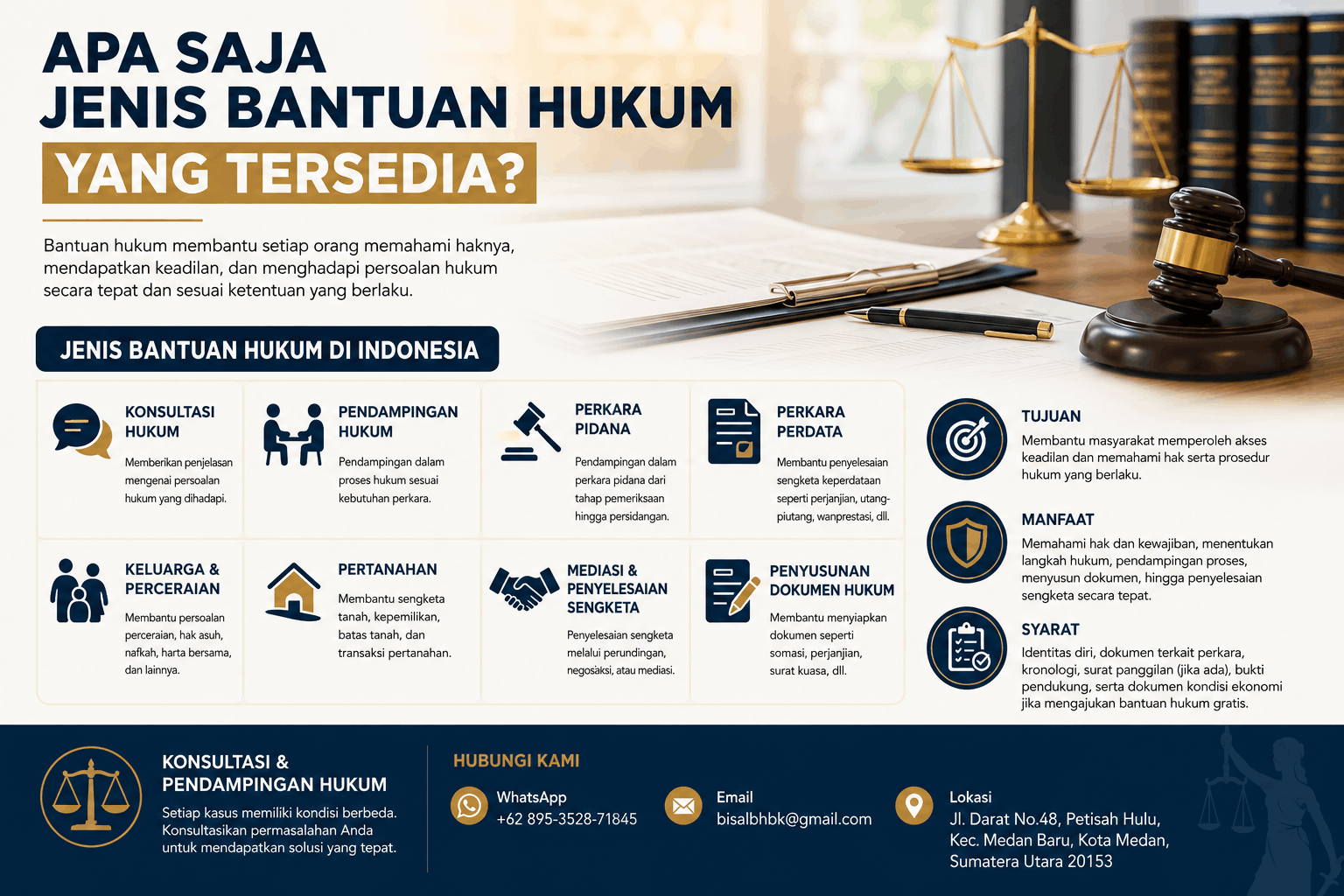 Read more about the article Apa Saja Jenis Bantuan Hukum yang Tersedia?